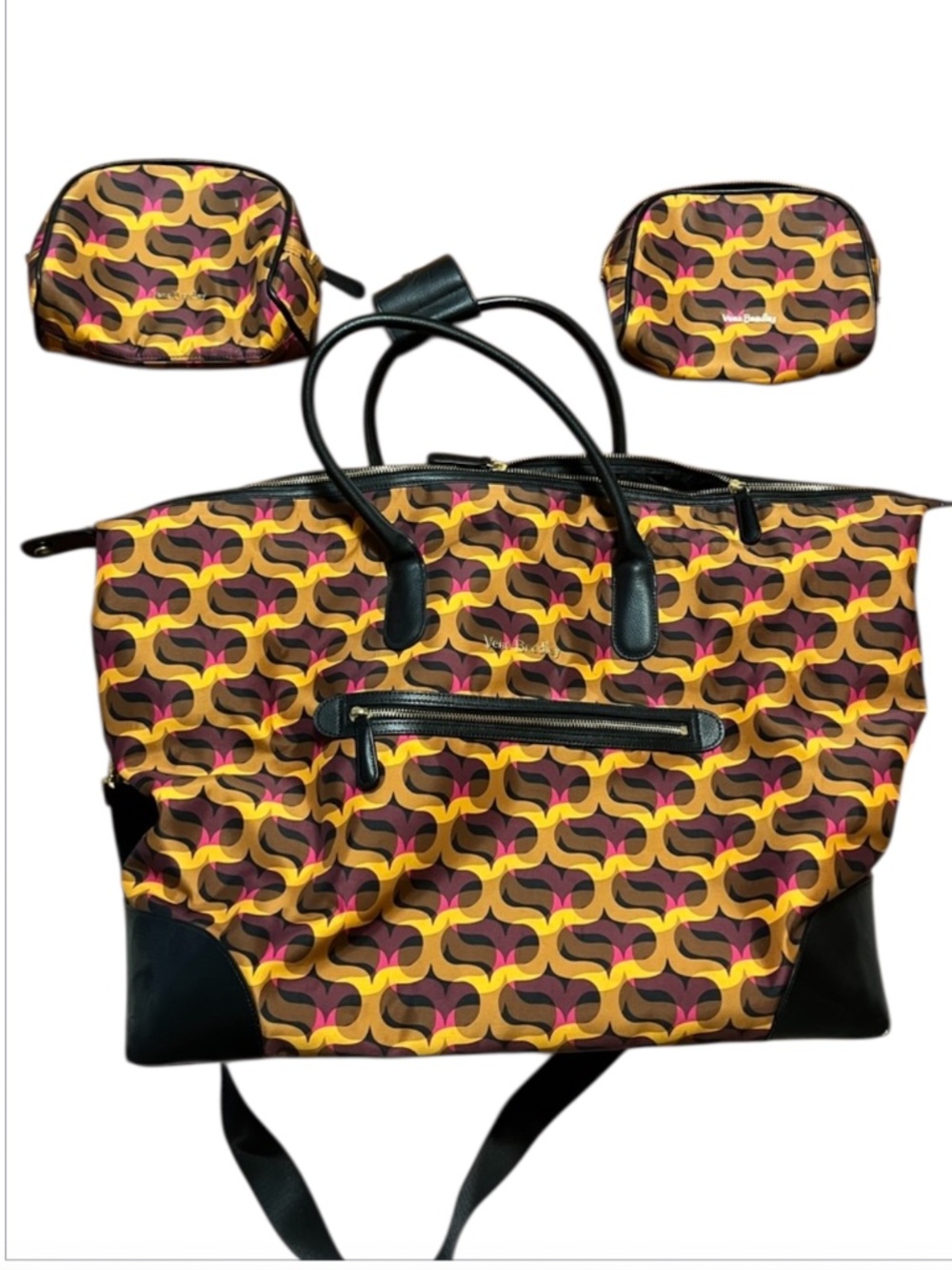 3 pc Travel set Vera Bradley in Modern Lights pattern Weekender Duffel Cosmetics